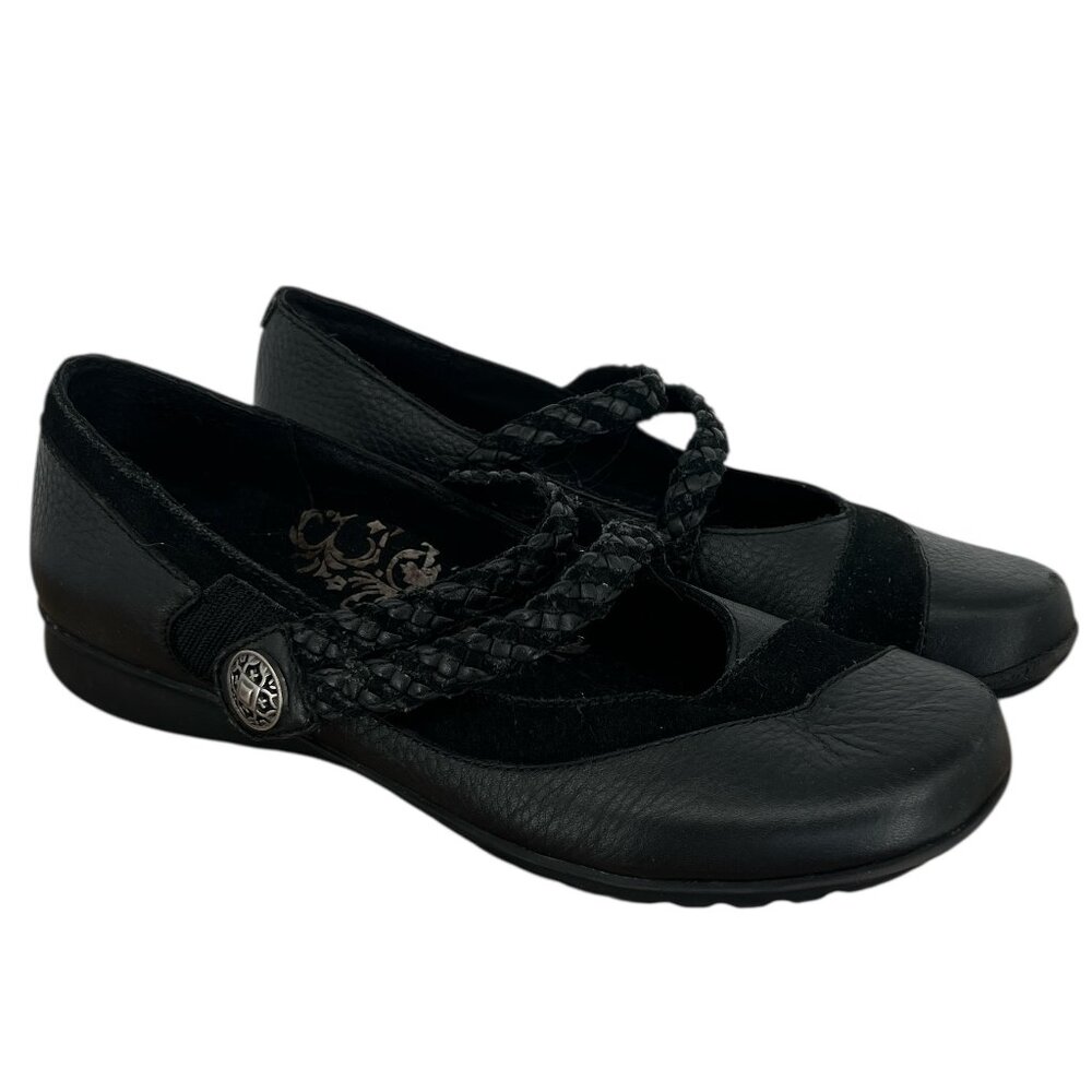 Aetrex  Women's  Black Leather Comfort Cushion Insole Mary Jane Shoes -Size 10